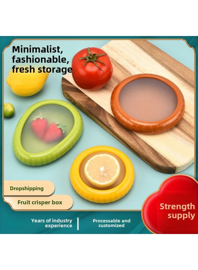 Hot Sale Fruit Preservation Box Silicone Film Sealed Mini Refrigerator Storage Box Vegetable ApoA Fruit Preservation Box-Specifications:Cyan Fresh-keeping Box