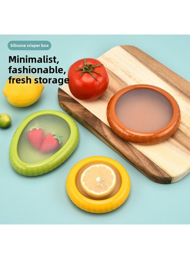 Hot Sale Fruit Preservation Box Silicone Film Sealed Mini Refrigerator Storage Box Vegetable ApoA Fruit Preservation Box-Specifications:Cyan Fresh-keeping Box
