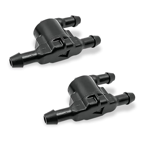 Flygun 2 PCS Car Windshield Wiper Washer Check Valve 3 Port Cleaning Nozzle Replacement 8532128020 Wiper Spray Pipe Cleaning Connector Accessory Compatible with Toyota Lexus Black - Image 1