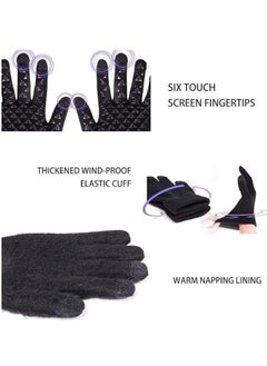 RATSAW 1 Pairs of Winter Knit Gloves for Men with Upgraded Touch Screen Anti-Slip Gloves  - Image 2
