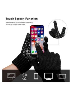 RATSAW 1 Pairs of Winter Knit Gloves for Men with Upgraded Touch Screen Anti-Slip Gloves  - Image 5