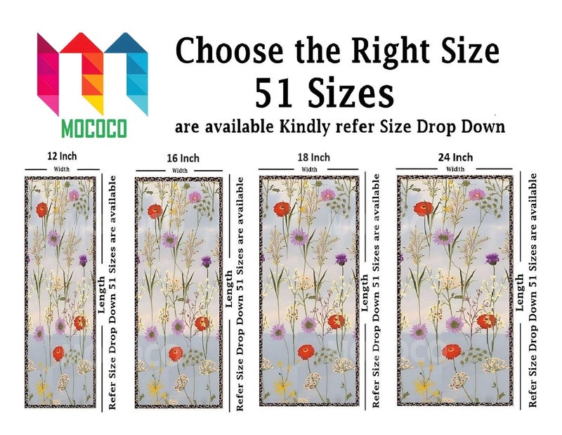 MOCOCO Premium Privacy Window Film Vinyl Frosted Self Adhesive Glass Film Decorative Window Stickers for Home Office Bathroom Kitchen Living Room - Mystic Flowers (18x36 Inch) - Image 2