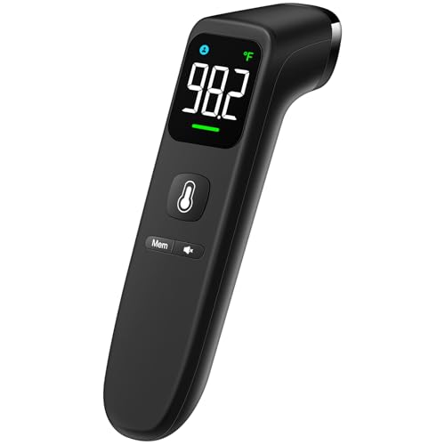 Viproud No-Touch Thermometer for Adults and Kids - Digital Forehead Thermometer with High Accuracy, Ultra Clear LEDScreen and Fever Alarm - Image 1
