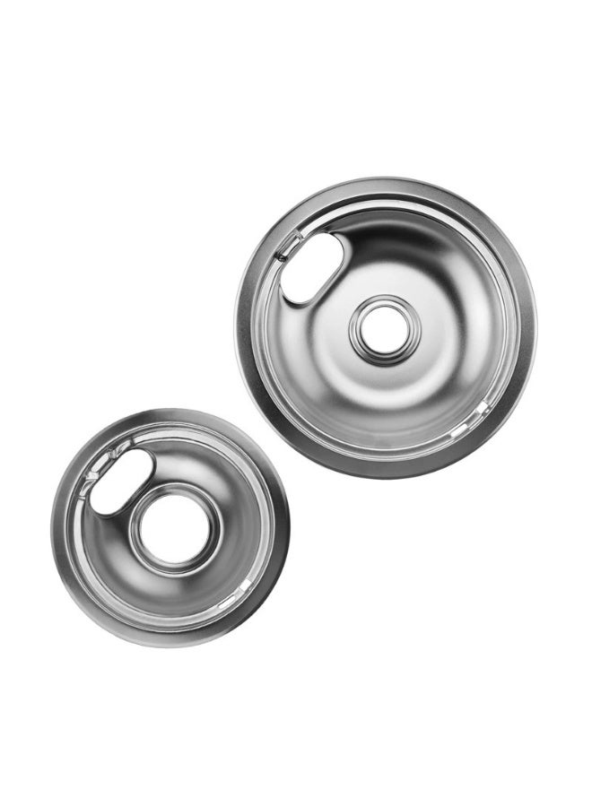 Gray round burner cover oil return pan oil filter pan gas stove oil dripping bowl replaces stove kitchen gas stove accessories-burner oil dripping pan two 6 inches+two 8 inches - Image 1