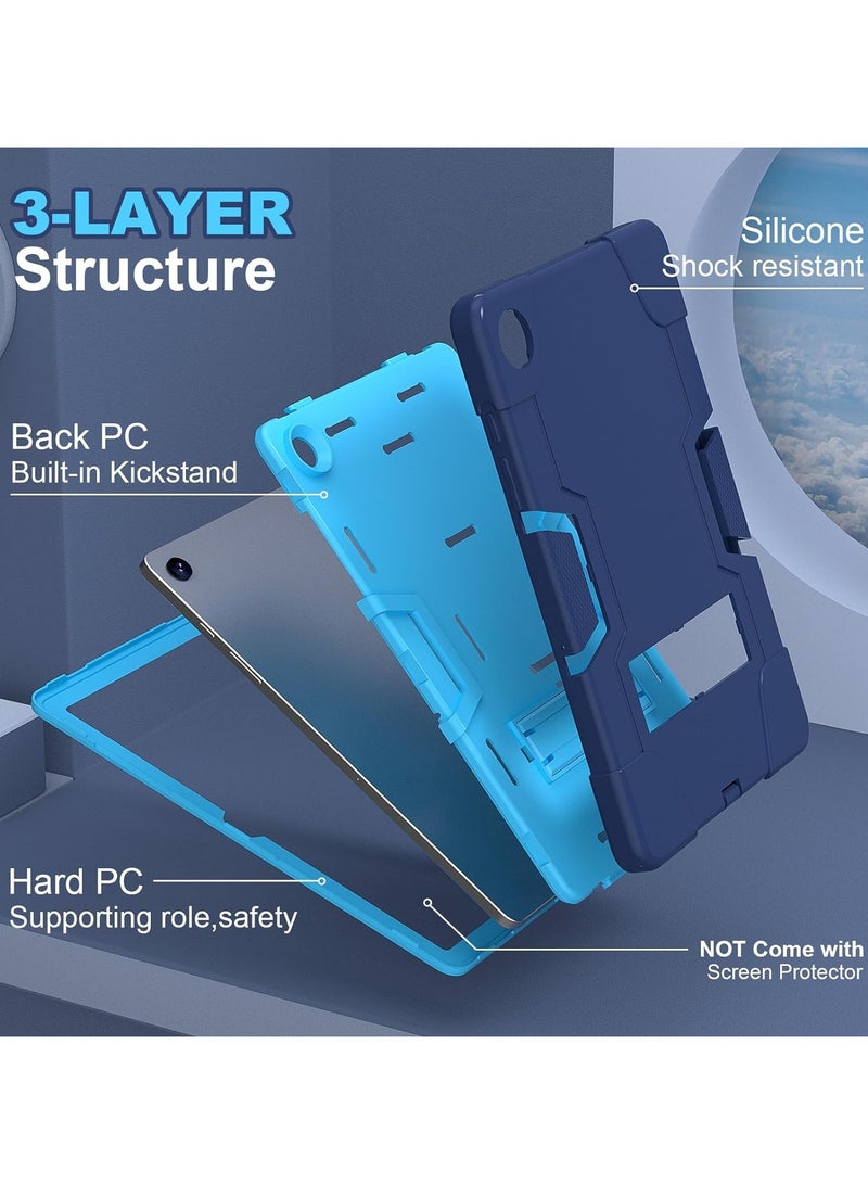 حافظة Galaxy Tab A9 Plus SM-X216B 2023، حافظة حماية هجينة متينة مكونة من 3 طبقات وممتصة للصدمات ومضادة للخدش مع مسند لجهاز Galaxy Tab A9 Plus (أسود + أزرق) - Image 2