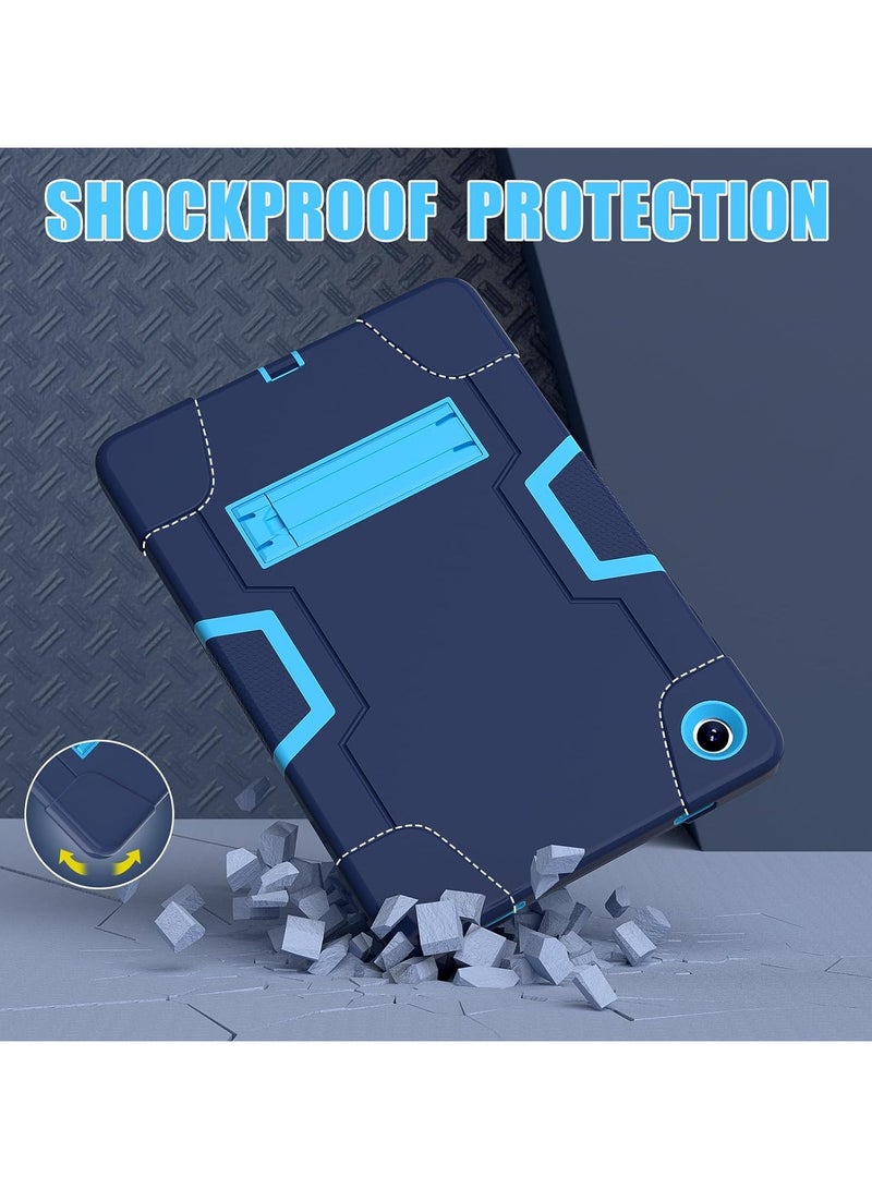 حافظة Galaxy Tab A9 Plus SM-X216B 2023، حافظة حماية هجينة متينة مكونة من 3 طبقات وممتصة للصدمات ومضادة للخدش مع مسند لجهاز Galaxy Tab A9 Plus (أسود + أزرق) - Image 5