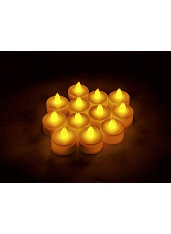 SATYAM KRAFT 24 Pcs Flameless & Smokeless Decorative Acrylic Led TeaLight Candles for Home Decor,Gifts,Christmas,Festival, Anniversary,Birthday,Wedding Valentine (Yellow, 5 cm) - pzsku/Z6B52C2FB865893875F2AZ/45/_/1740118296/60f7c73c-6658-44b5-9880-ff34968579b1