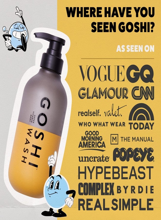 GOSHI Super Vitamin Body Wash 3.4 oz - pH-Balanced Exfoliating Body Wash for Men and Women - For All Skin Types - Image 4