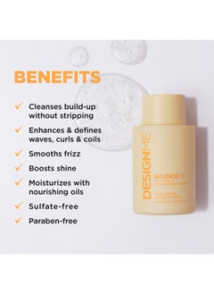 Design.ME BOUNCE.ME Curl Shampoo by DESIGNME | Curl-Defining, Anti-Frizz Formula for All Curl Types | Nourishing with Kukui Nut Seed and Buriti Oil | Boost Shine, Moisturize Curly Hair  - Image 2