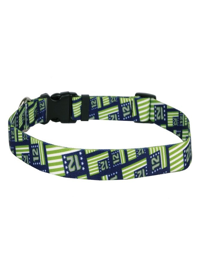 Yellow Dog Design Standard Easy-Snap Collar, Number 12 Flags, Medium 14" - 20" (1" Wide)