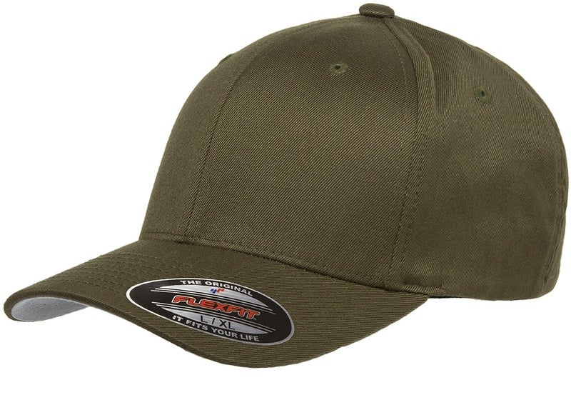 Flexfit 6277 Wooly Combed Twill Cap - Small/Medium (Olive) - Image 1