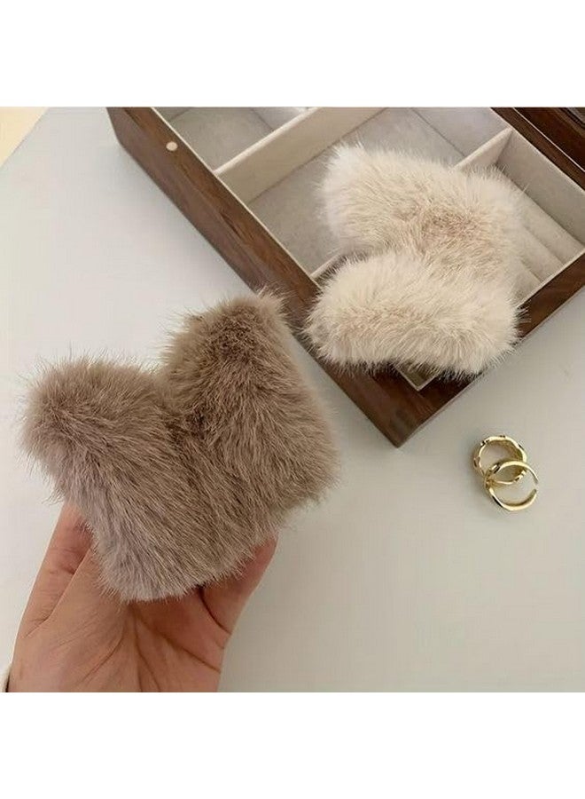 KLIVE Hair Claw Clips for Women | Plush Hair Clips for Thin Thick Long Hair | Elegant Non-Slip Clamps | Perfect for Winter, Daily Use, & Gifts | Multi-Color, (4PCS-Butterfly Hair Claw) - Image 1