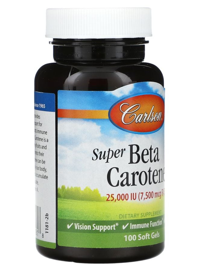 Carlson Super Beta Carotene 7500 mcg RAE (25000 IU) 100 Soft Gels - Image 2