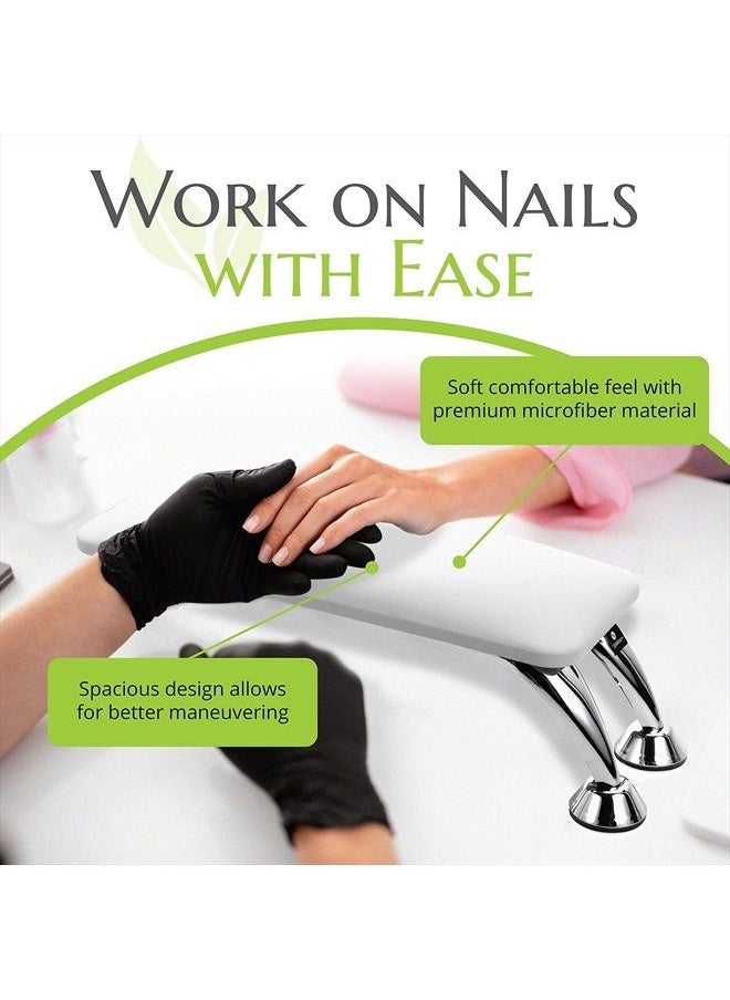 Sorreni - Arm Rest for Nails - Nail Arm Rest - Nail Arm Rest for Nail Tech with 100Pcs Lint Free Nail Wipes - Hand Rest for Nails - Nail Hand Rest - Hand Rest Nail Tech Use - Nail Tech Must Haves (White) - Image 1