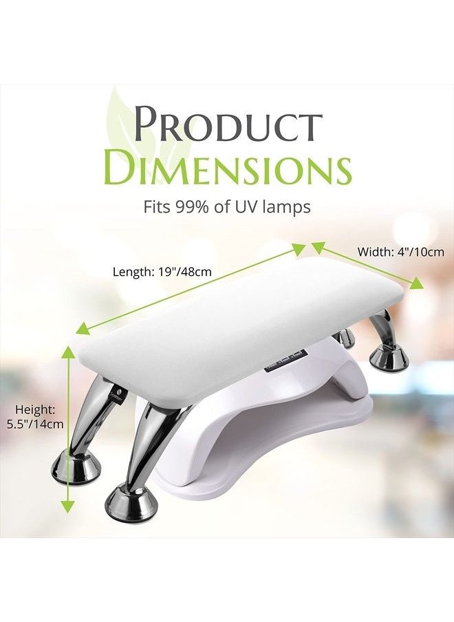 Sorreni - Arm Rest for Nails - Nail Arm Rest - Nail Arm Rest for Nail Tech with 100Pcs Lint Free Nail Wipes - Hand Rest for Nails - Nail Hand Rest - Hand Rest Nail Tech Use - Nail Tech Must Haves (White) - Image 1