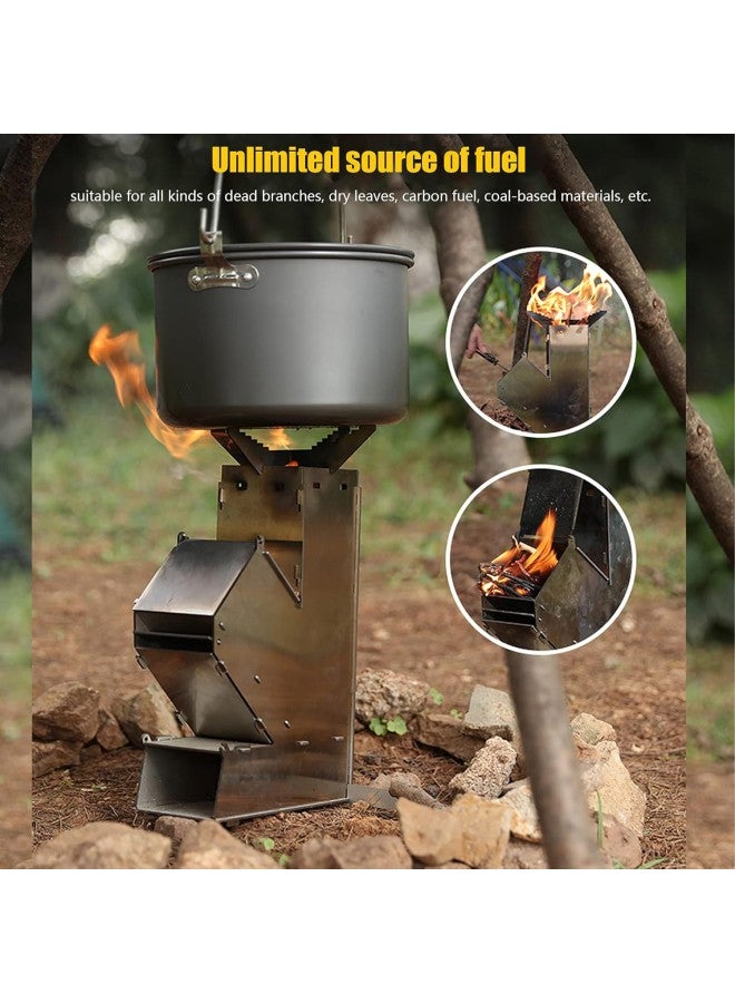 klarako Rocket Stove Portable Durable Convenient Stainless Steel Detachable Backpacking Stove  - Image 4
