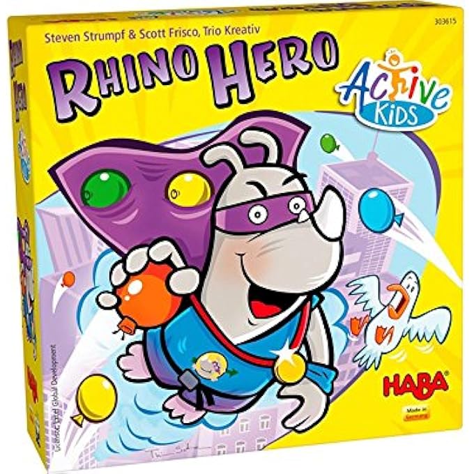 هابا HABA Rhino Hero Active Kids - لعبة "انهض وحرك" للأطفال الذين تتراوح أعمارهم بين 5+ (صنع في ألمانيا) - Image 1