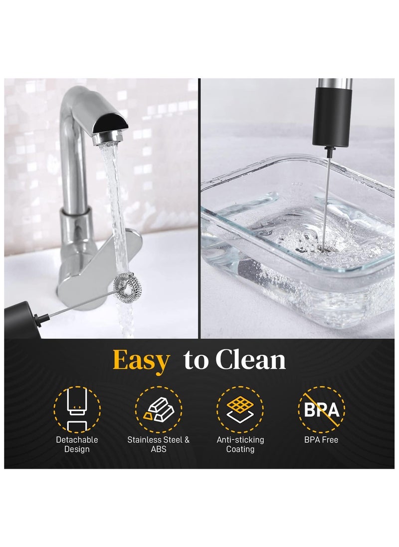 Premium Milk Frother Handheld for Coffee, Battery Operated Electric Foam Maker, Mini Drink Mixer for Coffee, Matcha, Hot Chocolate, Latte, Cappuccino  - Image 5