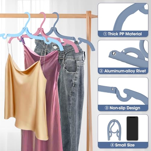 Besslly 30 Pcs Travel Hangers Portable Foldable Travel Hanger Organizer, Plastic Cruise Essentials Clothes Drying Rack Folding Hangers for Camping Flying RV Europe Vacation Essentials Suitcase, Multicolor - Image 5