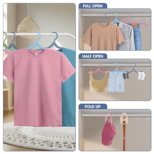 Besslly 30 Pcs Travel Hangers Portable Foldable Travel Hanger Organizer, Plastic Cruise Essentials Clothes Drying Rack Folding Hangers for Camping Flying RV Europe Vacation Essentials Suitcase, Multicolor - Image 3