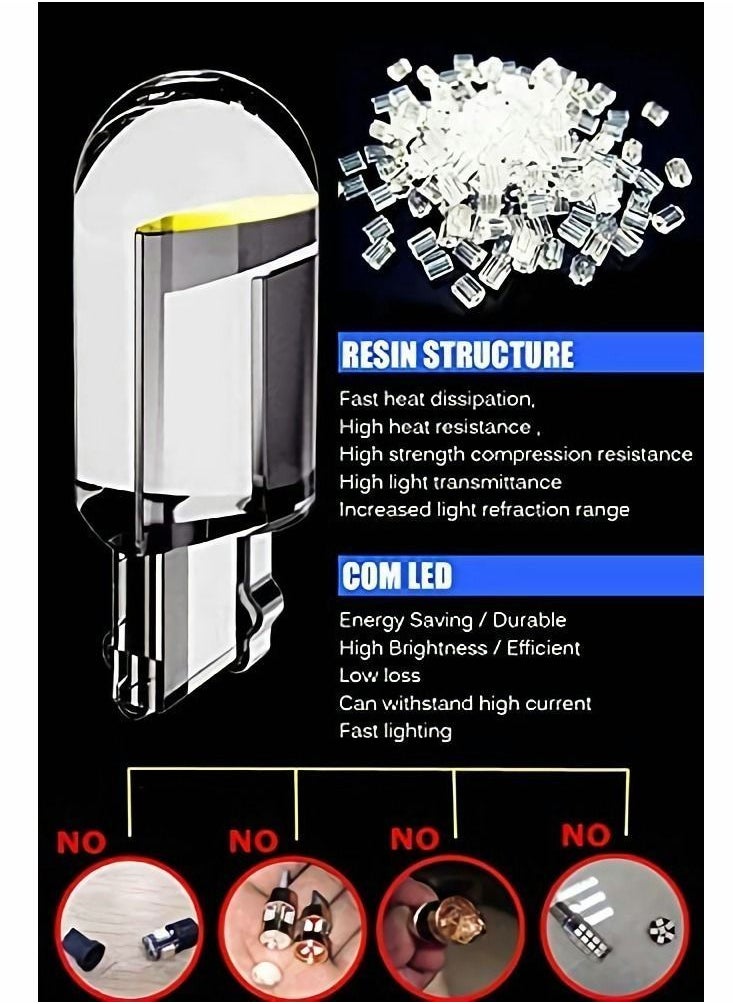 Y&D 194 LED Bulbs 6000K White, 68 2825 W5W T10 Wedge COB Replacement Bulbs, Super Brightness, for License Plate Lights, Car Position Lamps, Map Light, 30pcs  - Image 5