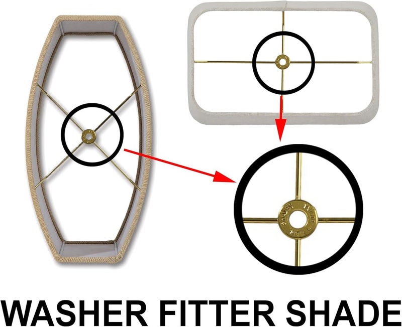 B&P LampÂ® 7 Inch Regular Weight Lamp Shade Harp Holder for Table and Floor Lamps, Brass Plated Steel Finish - Image 3