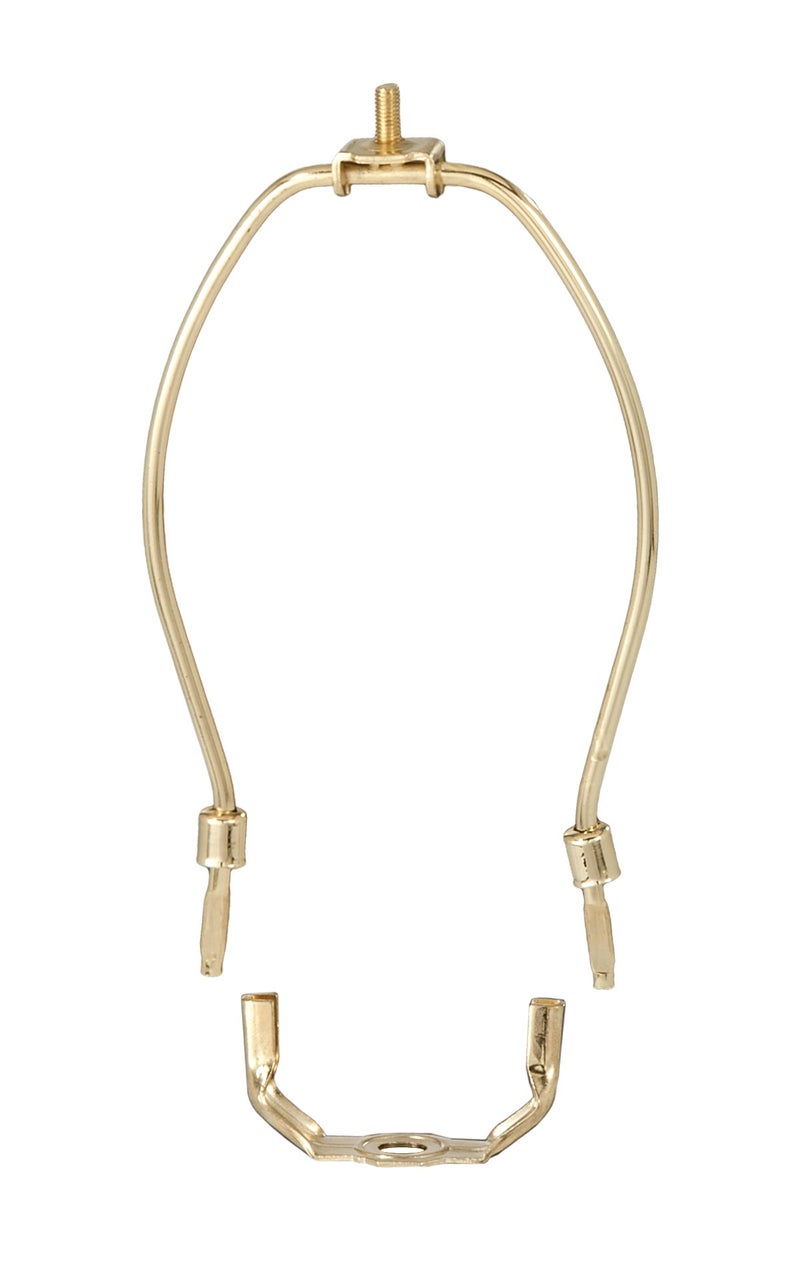 B&P LampÂ® 7 Inch Regular Weight Lamp Shade Harp Holder for Table and Floor Lamps, Brass Plated Steel Finish - Image 1