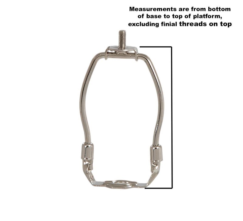 B&P LampÂ® 7 Inch Regular Weight Lamp Shade Harp Holder for Table and Floor Lamps, Brass Plated Steel Finish - Image 4