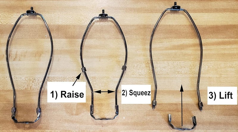 B&P LampÂ® 7 Inch Regular Weight Lamp Shade Harp Holder for Table and Floor Lamps, Brass Plated Steel Finish - Image 2