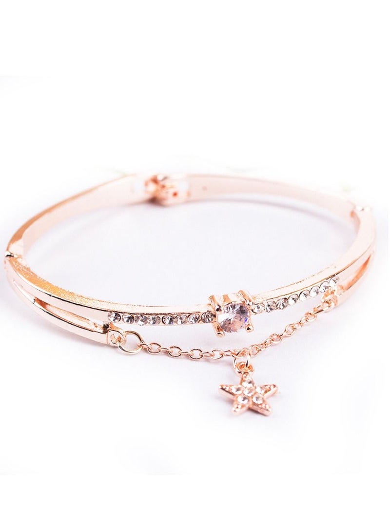 Women's rhinestones watch frosted leather strap casual trend watch bracelet two piece set  - Image 4