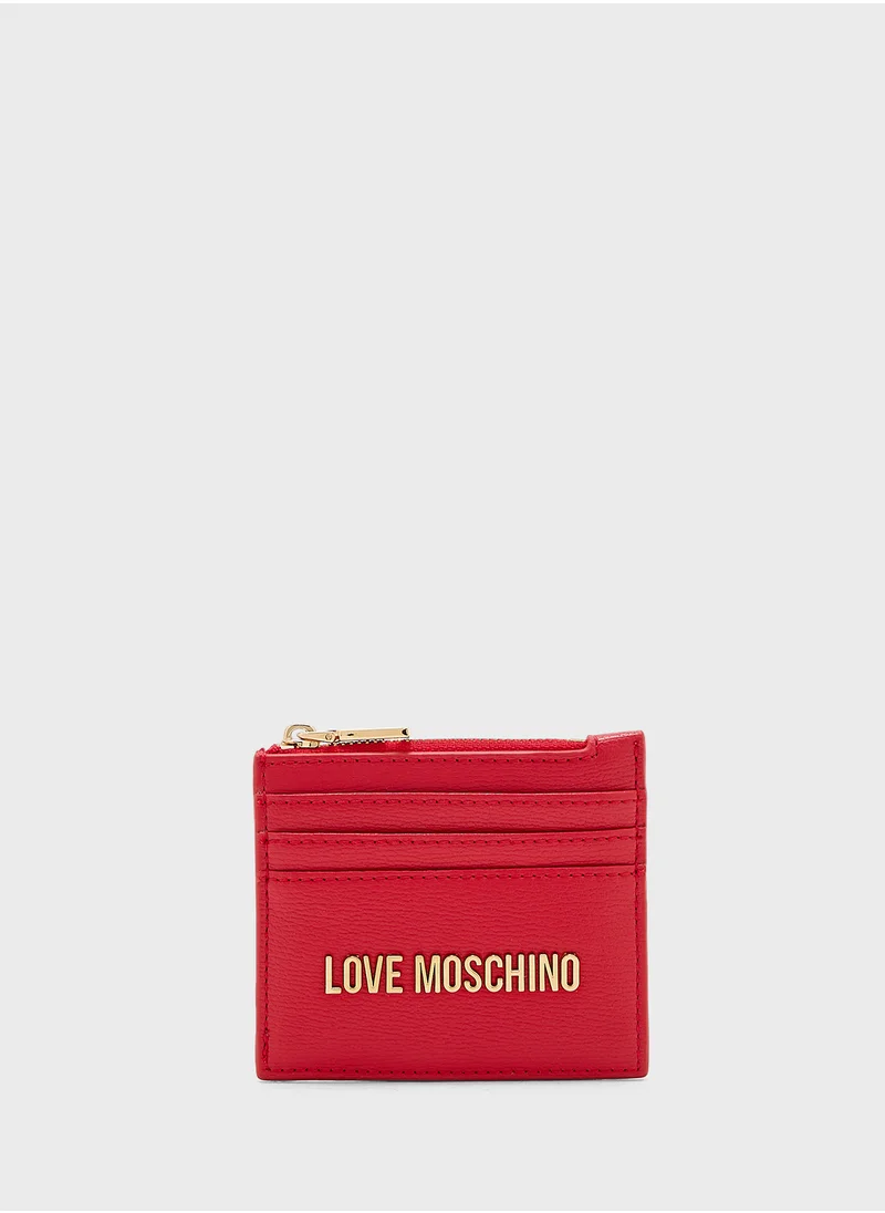 Love Moschino Logo Detailed Zip Over Wallet