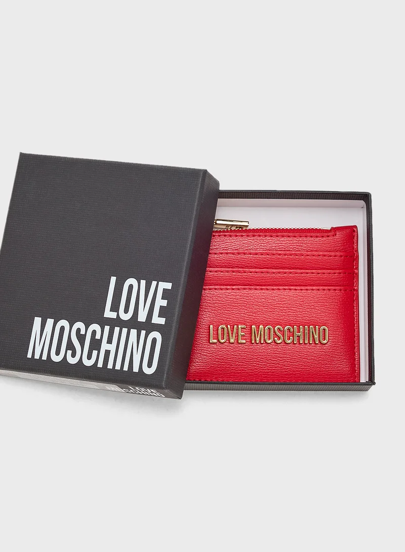 Love Moschino Logo Detailed Zip Over Wallet
