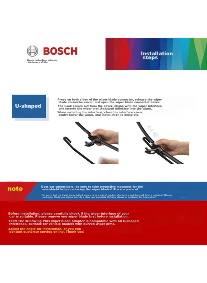 بوش Bosch Windshield Wiper Blade 24/19 U-type، لمازدا 3 Xingcheng/11-18 Malibu/08-13 Acura Rl - Image 5