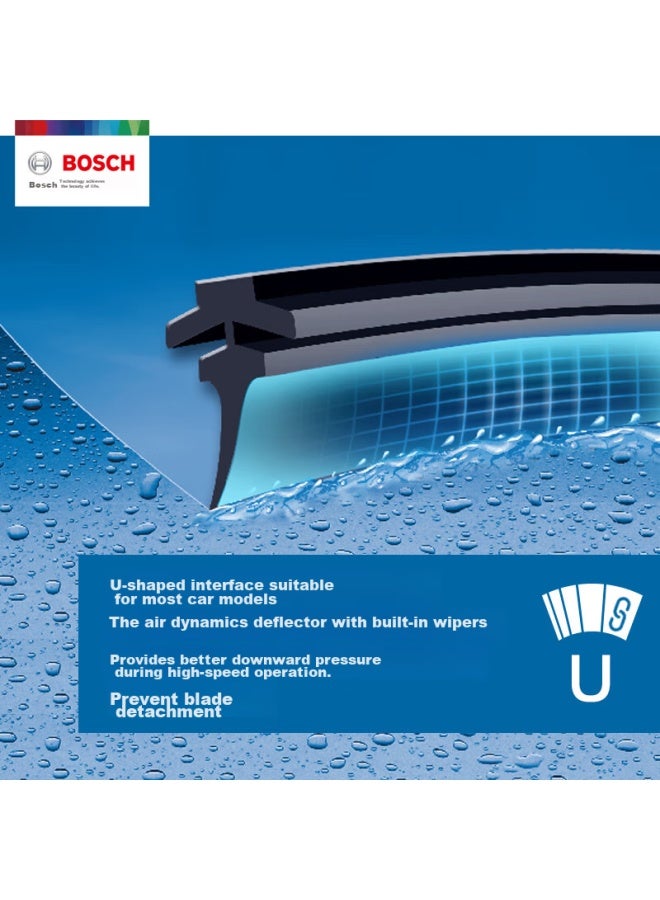بوش Bosch Windshield Wiper Blade 24/19 U-type، لمازدا 3 Xingcheng/11-18 Malibu/08-13 Acura Rl - Image 3