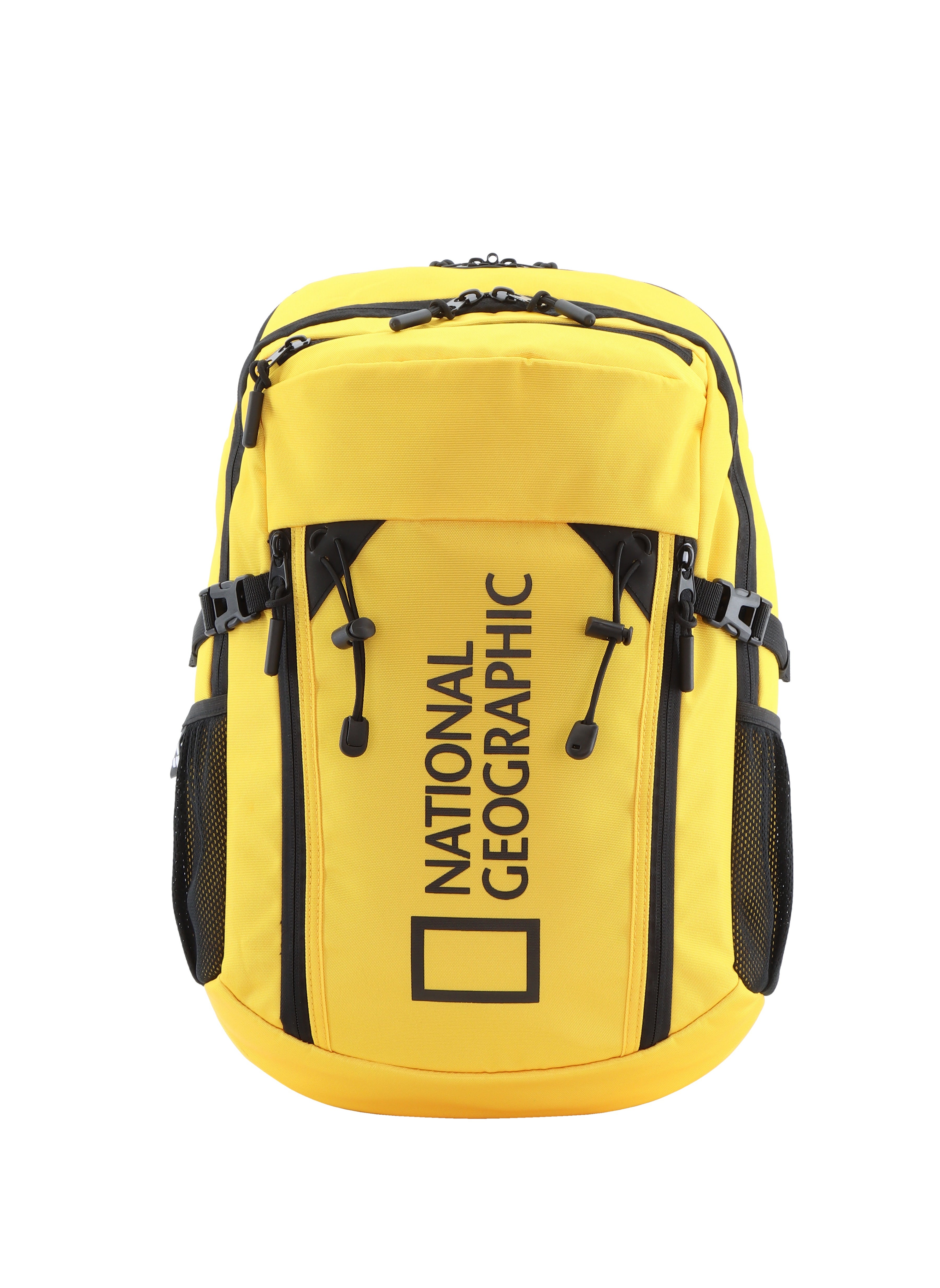 NATIONAL GEOGRAPHIC حقيبة ظهر National Geographic Box Canyon RPET Polyester باللون الأصفر - مقاومة للماء وخفيفة الوزن ومتينة ومقاومة للصدمات ومناسبة للعمل المدرسي، حقيبة كمبيوتر محمول مبطنة كاجوال، حقيبة سفر للرجال والنساء 