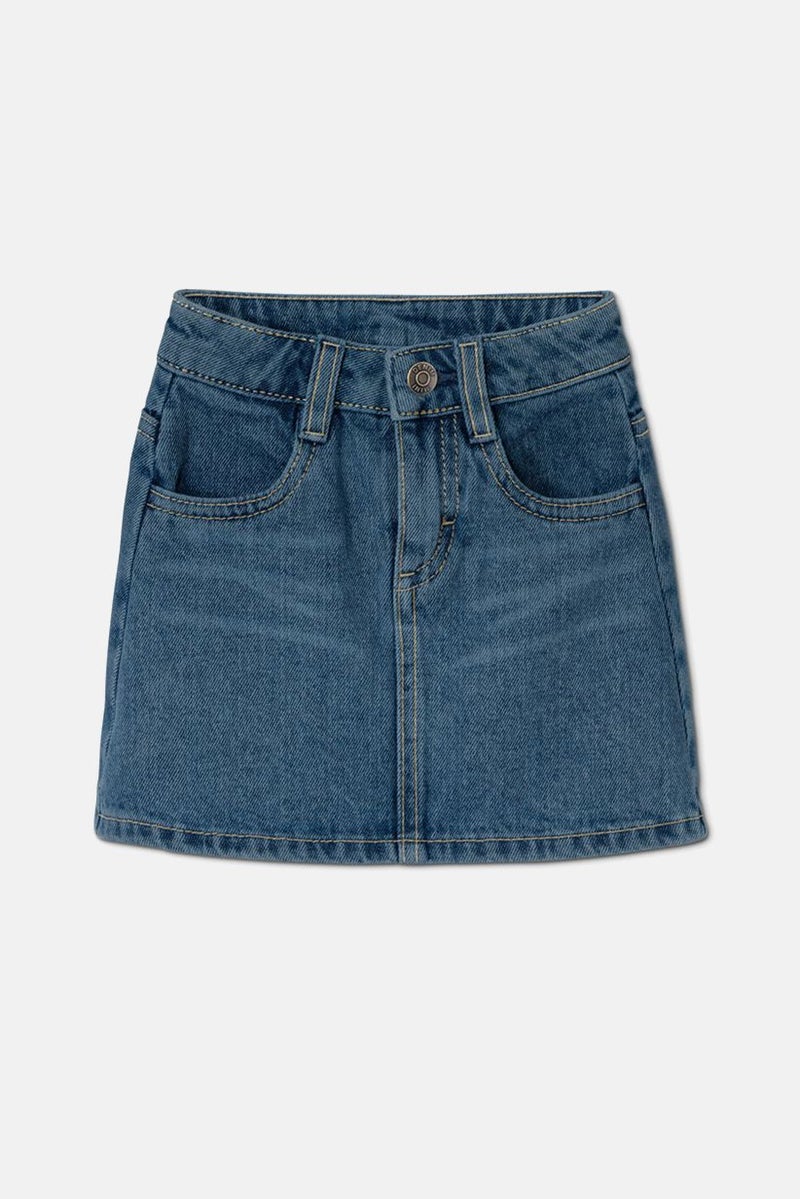 Tchibo Toddlers Girl Wash Denim Skirt, Blue  - Image 2