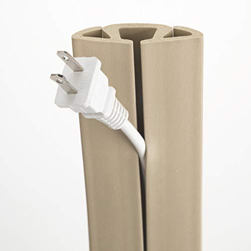 UT Wire 3-Channel Cord Protector & Concealer for Floor - 5 FT - Beige - Image 5