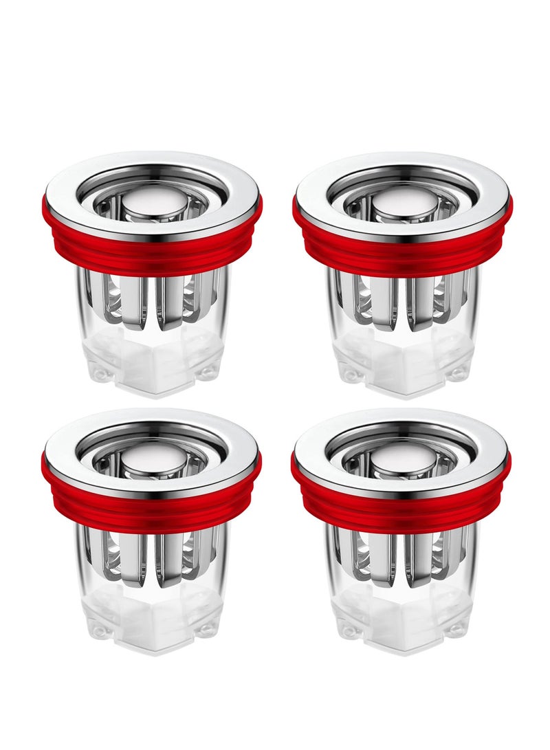 Anti-Odor Anti-Clog Sink Drain Strainer Set for Kitchen and Bathroom - Prevent Clogging with this 4-Pack Sink Filter for Bathtub and Sink Drains - Image 1