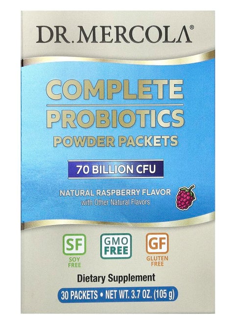 Complete Probiotics Powder Packets Natural Raspberry  70 Billion CFU 30 Packets 0.12 oz (3.5 g) Each