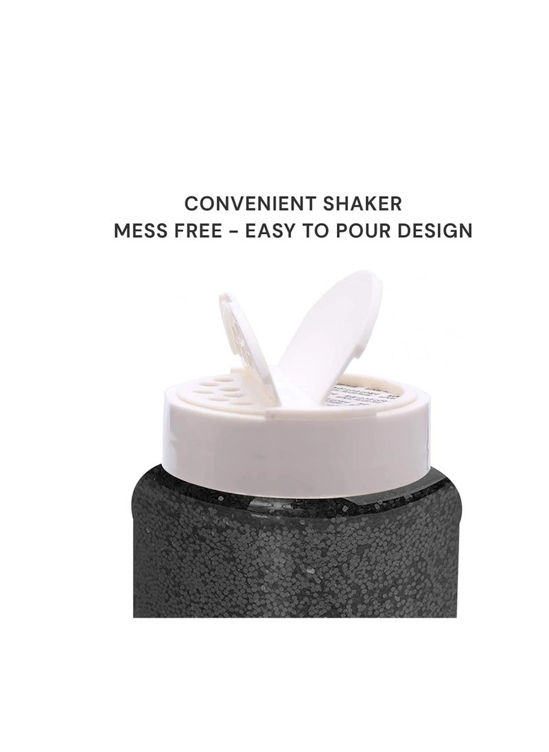 Sadaf - Glitter Shaker Bottle, 100g Black Glitter Pots for Resin Epoxy Slime Painting Scrapbooking Arts and Crafts Supplies - Image 1