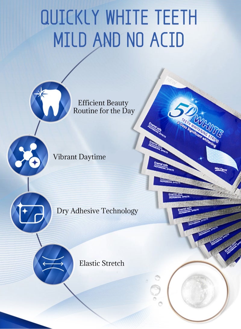 5D White Teeth Whitening Strips Advanced Fast Effective 3 Days Significant Whitening Portable Comfortable Easy to Use 7Pcs/Pack - Image 4