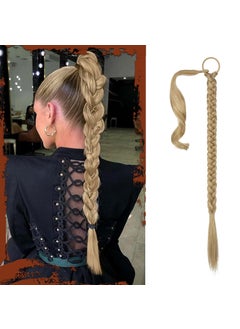 SOFEIYAN SOFEIYAN Long Braid Ponytail Extension with Hair Tie Straight Sleek Wrap Around Hair Extensions Braid Pony Tail Fluffy Natural Soft Synthetic Hairpieces for Women Daily Wear 26 inchAsh Blonde 