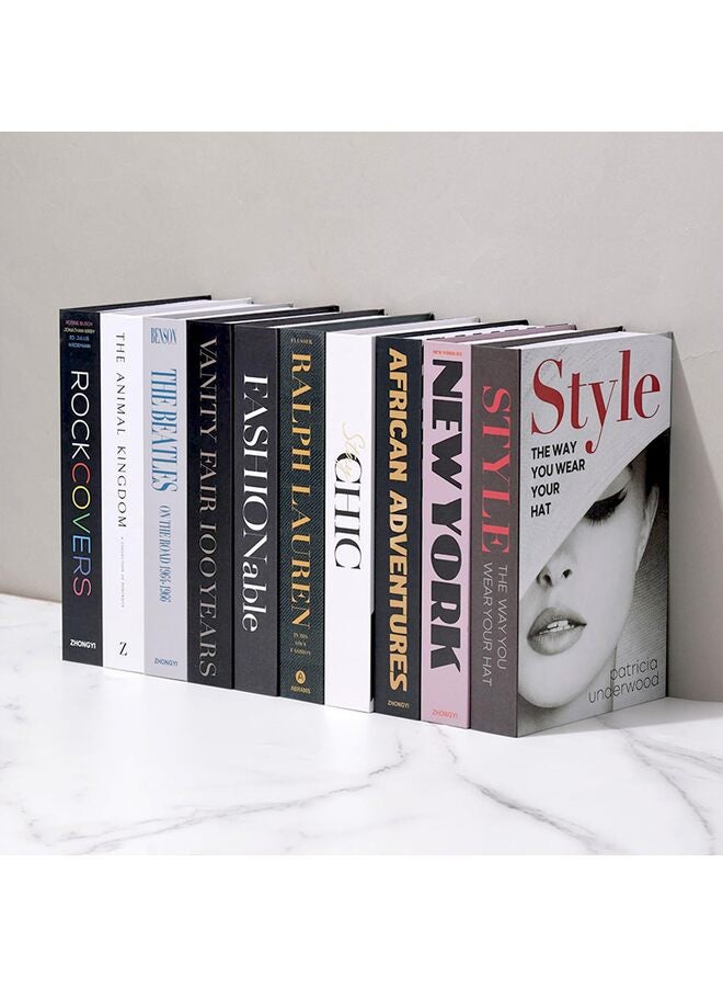 10 قطع من الكتب الزخرفية المزيفة، كتب مزيفة واقعية لديكور رف الكتب والمكتب المنزلي، تصميم عصري بسيط لديكور المنزل، هدية أنيقة للنساء - Image 3