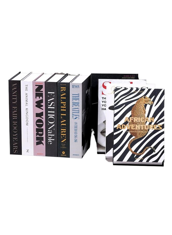 10 قطع من الكتب الزخرفية المزيفة، كتب مزيفة واقعية لديكور رف الكتب والمكتب المنزلي، تصميم عصري بسيط لديكور المنزل، هدية أنيقة للنساء - Image 1