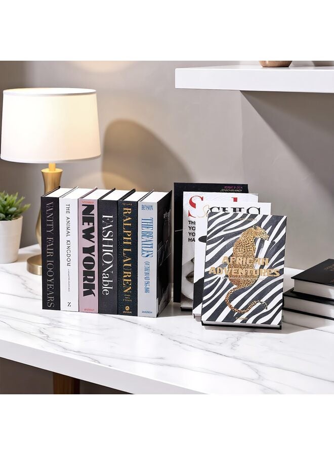 10 قطع من الكتب الزخرفية المزيفة، كتب مزيفة واقعية لديكور رف الكتب والمكتب المنزلي، تصميم عصري بسيط لديكور المنزل، هدية أنيقة للنساء - Image 4