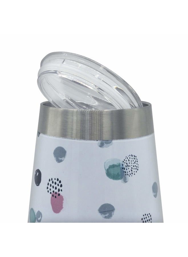 BUILT 12 Ounce Double Wall Stainless Steel Wine Tumbler with Lid Dots 5270079 - Image 2