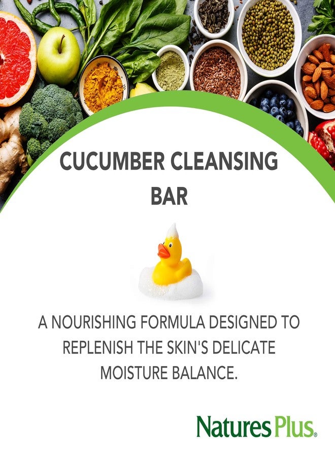 NaturesPlus Natures Plus Cucumber Moisturizing Cleansing Bar - 3.5 Ounce - Gentle Cleansing, Emollient Rich - Aromatherapeutic Essential Oils - 100% Pure Ingredients & Plant Extracts - Vegan - Image 3