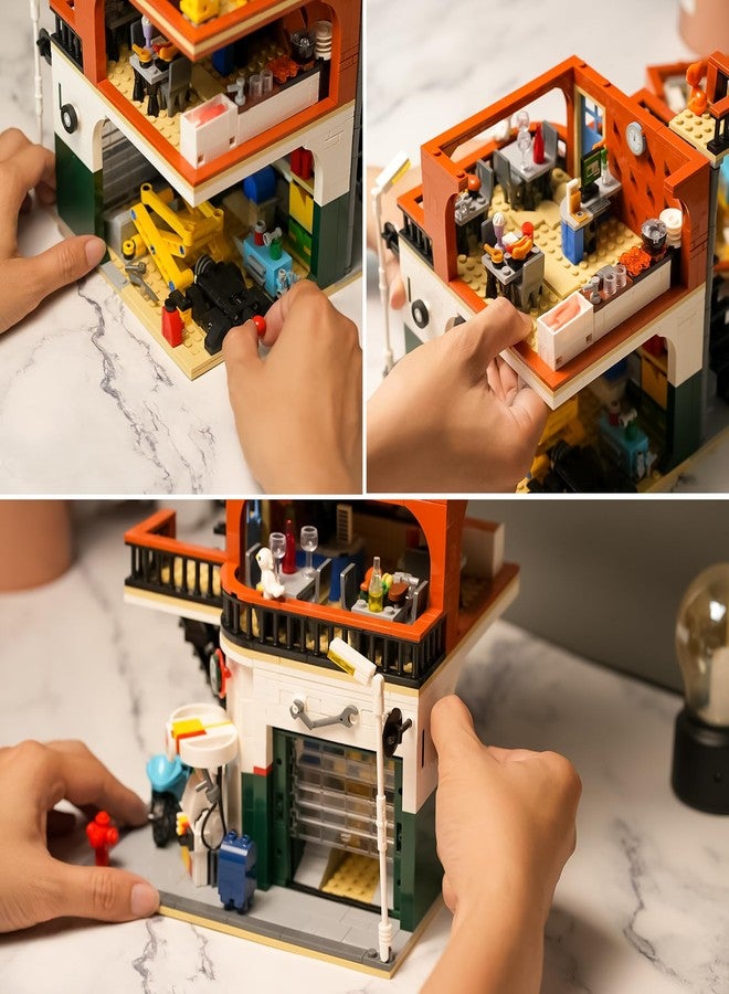 ENJBRICK City Car Repair Shop Building Set for Adults, Architecture Building House Kit for Boys and Girls 8-14 Years 1637 pcs - Image 2