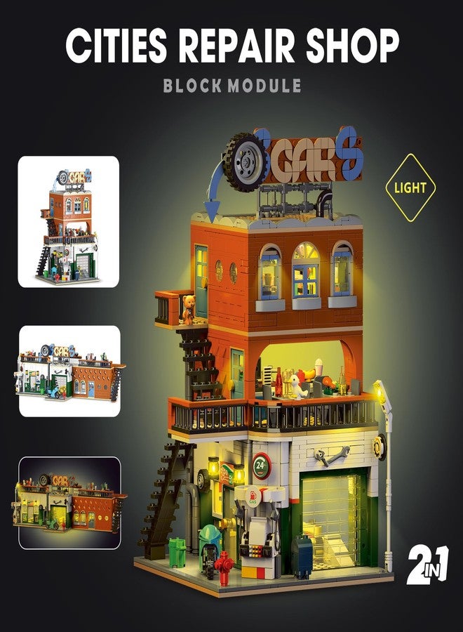 ENJBRICK City Car Repair Shop Building Set for Adults, Architecture Building House Kit for Boys and Girls 8-14 Years 1637 pcs - Image 5