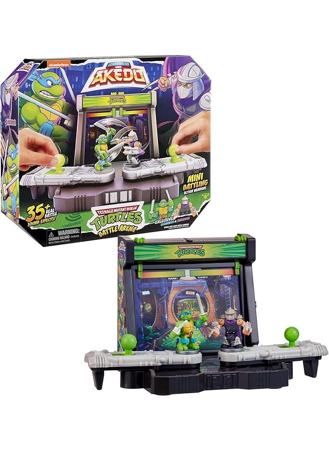 AKEDO - Legends Of Teenage Mutant Ninja Turtles Battle Arena With 35 Plus Battle Sound Effects And 2 Exclusive Battling Mini Warriors Leonardo And Shredder - Image 1